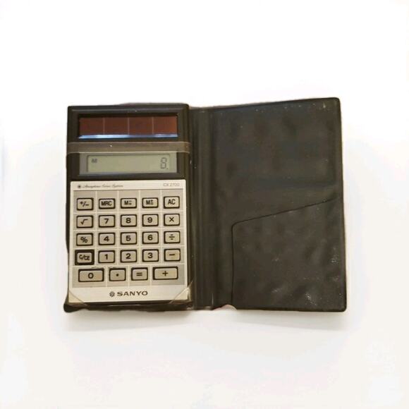 Vintage Black Sanyo Solar Pocket Calculator Cx 2700 - Picture 1 of 4